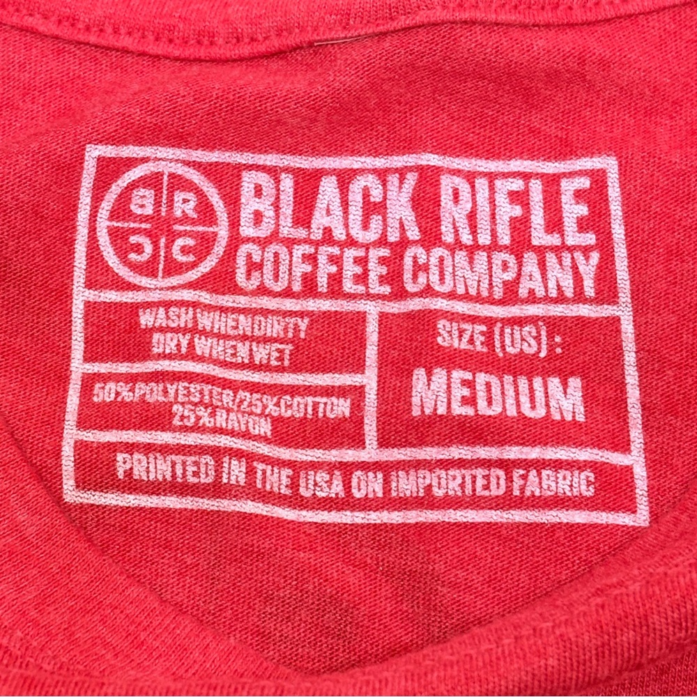 Black Rifle Coffee Shirt Women's Medium Red USA Flag Short Sleeve Top American - Picture 2 of 6